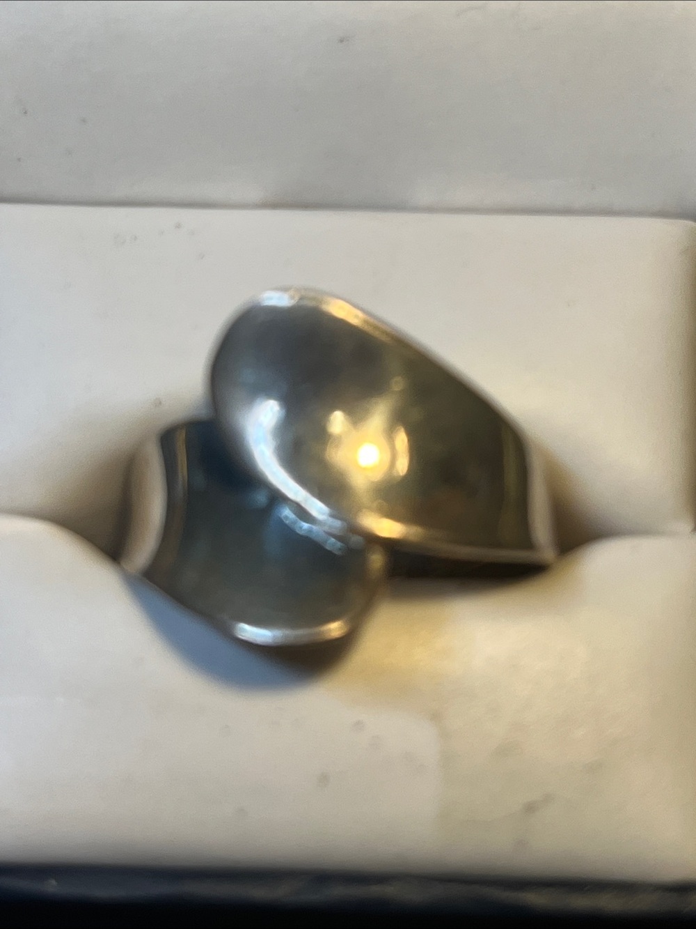 Vintage Sterling Silver Overlapping Heart Ring